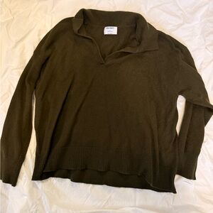 Old Navy Women's Dark Green V-Neck Sweater
